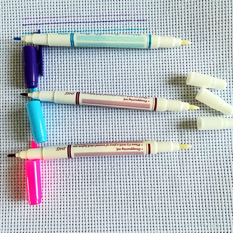 Rotulador textil de doble cara, rotulador borrable de agua, color rosa, bolígrafo neumático borrable púrpura, marcadores para tela, accesorios de costura