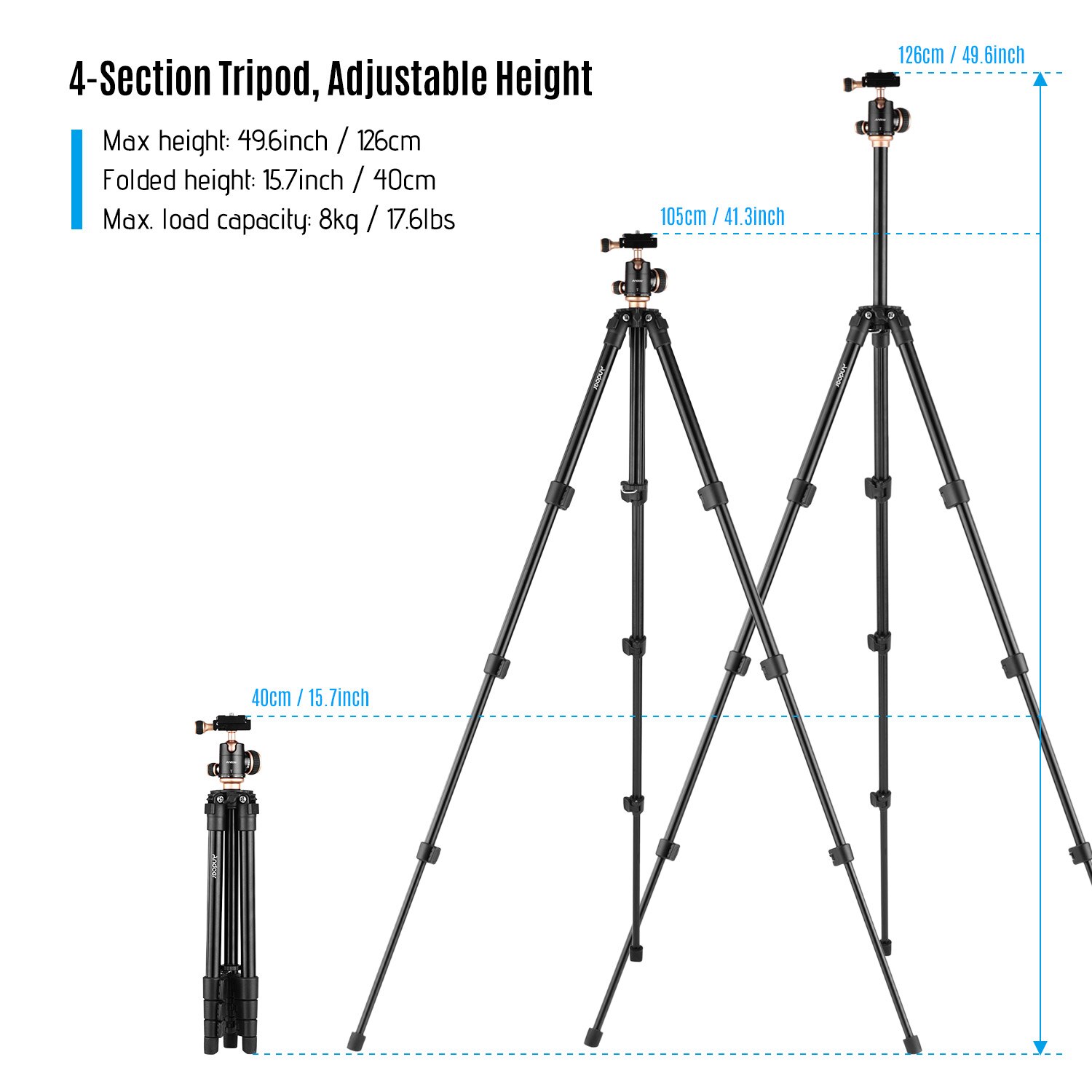 Ru Cz Andoer Q160SA Camera Statief Compleet Statieven Panoramisch Balhoofd Reizen Statief Voor Dslr Camera Camcorder Voor Canon Nikon