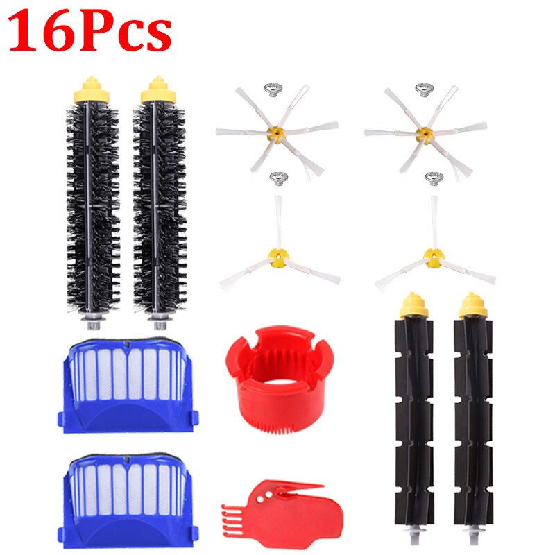 Roller Zijborstel Filter Wiel Voor Irobot Roomba 600 Series 606 610 620 630 650 660 675 676 680 690 stofzuiger Accessoires: HXL2078 for 16pcs