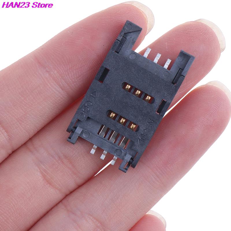 Soporte para tarjeta SIM de 2,5 cm, 10 piezas, 6 P, SMT, SMD, 6 pines, ranura para 6 pines, asientos, conector para teléfono