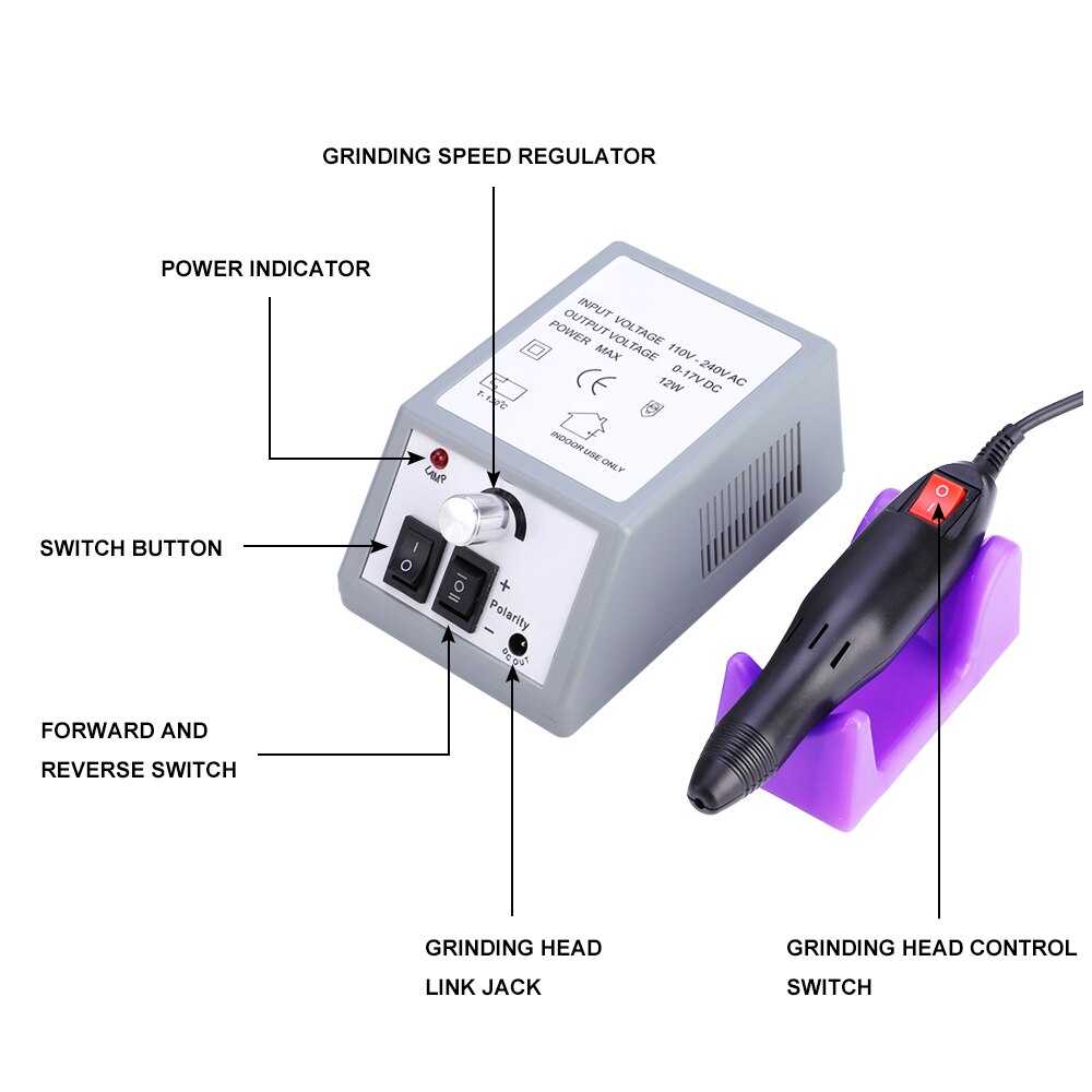 Máquina Eléctrica para manicura y pedicura, juego de herramientas, 30 brocas, 100 bandas de lijado