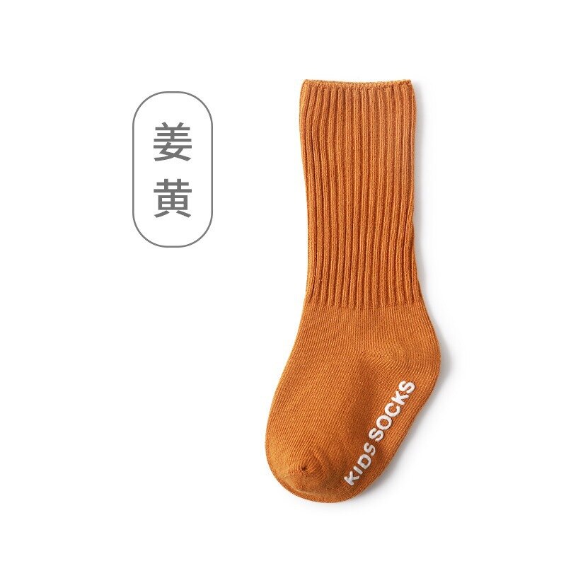 Baby Mädchen Knie hoch Socken Junge Sommer Herbst Baumwolle Socken fest Süssigkeit Farbe nfant Knie hoch Socken Pro Kinder geboren: Kurkuma / 1-3Jahre