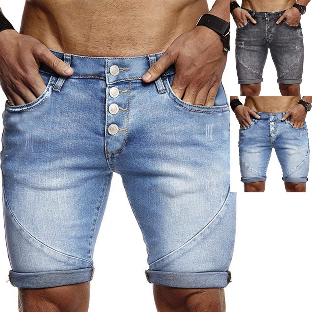 Men Shorts Denim Ripped Skin-friendly Polyester Summer Mens Short Pants for Daily Wear Summer Men