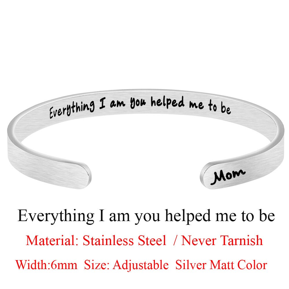 Brazalete de acero inoxidable para mujer, pulsera inspiradora, joyería: LS003