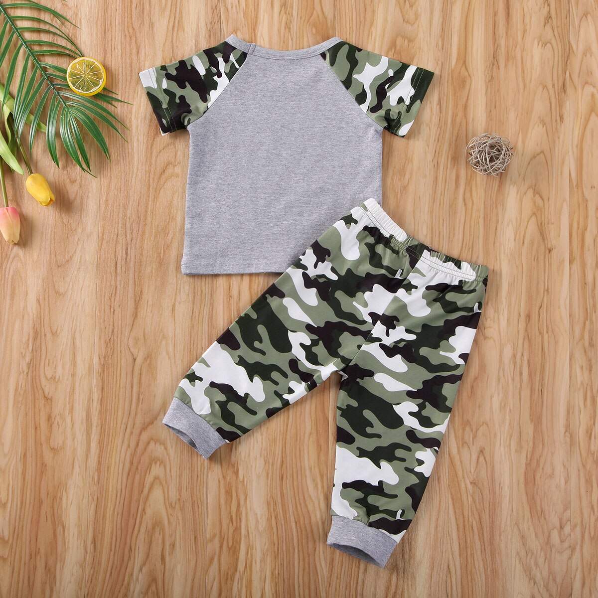 2 pces criança criança criança bebê menina 0-24 m casual camuflagem camisetas + leggings calças roupas