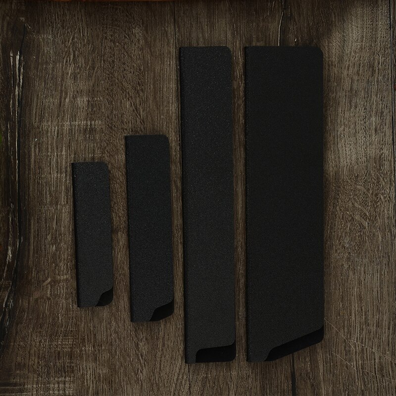 Black ABS Velvet Knife Blade Protector Set Universal Anti-fall Knife Covers Stainless Steel Kitchen Cooking Knives Cutlery Tools