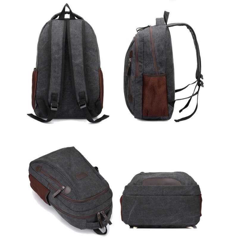 Chuwanglin Casual Canvas Mannelijke Rugzak Mannen Schooltassen 14 Inch Laptop Rugzakken Mode Reistassen Mochila Hombre A6811