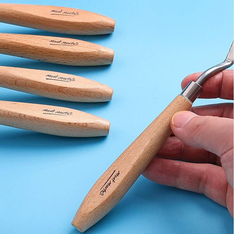 5-piece palette knife set stainless steel scraper oil painting color mixing gouache paint palette knife art supplies