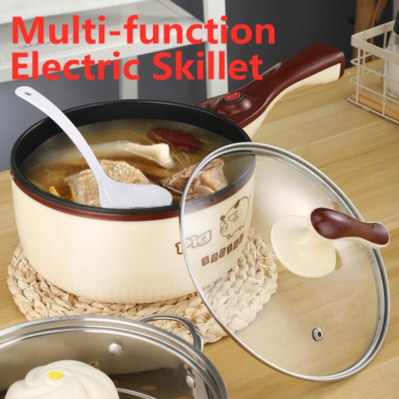 220V Small Power Mini Multi-functional Electric Coer Coing Machine Pot Single or Double Layers with Steamer for Home Coing