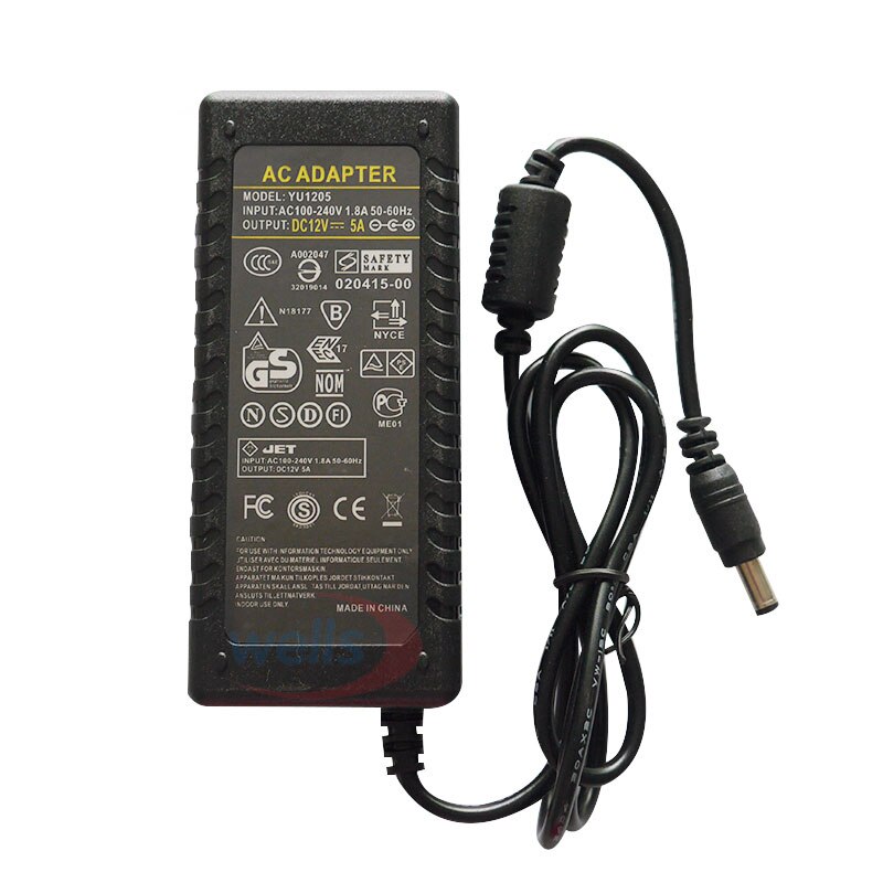 60W LED Power Adapter AC 100-240V to DC 12V 5A strip Power Supply Charger lighting Transformer 220 V 12 V lamp tape Converter