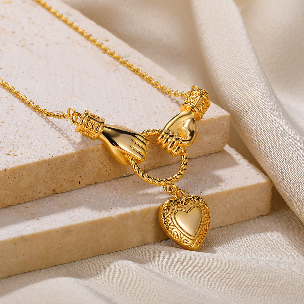 Mode Hart Medaillon Hangers Kettingen Vrouw Rvs Kettingen Maagd Meisjes Sieraden Goud Kleur Ketting Link Accessoires