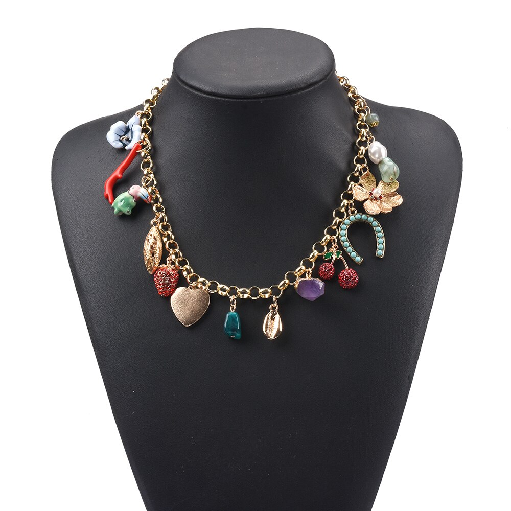 2021 nova za statement gargantilha colar feminino chian ouro multi pingentes maxi longo colar de jóias feminino vintage bohomia colar