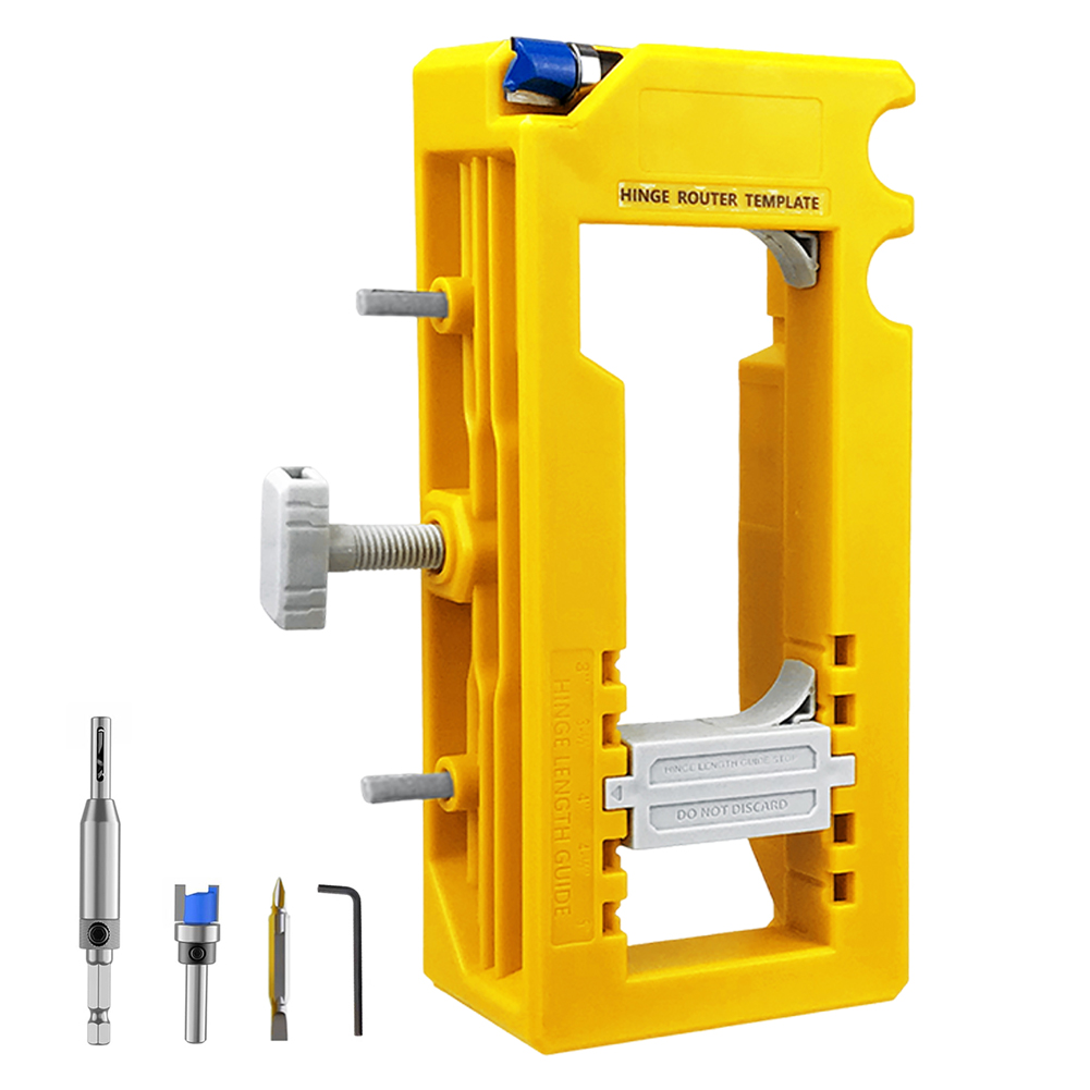 Door Hinge Mortiser Hinge Installation Kit Door Hinge Router Template Hinge Tool for 3 Inch To 5 Inch Hinges: Yellow