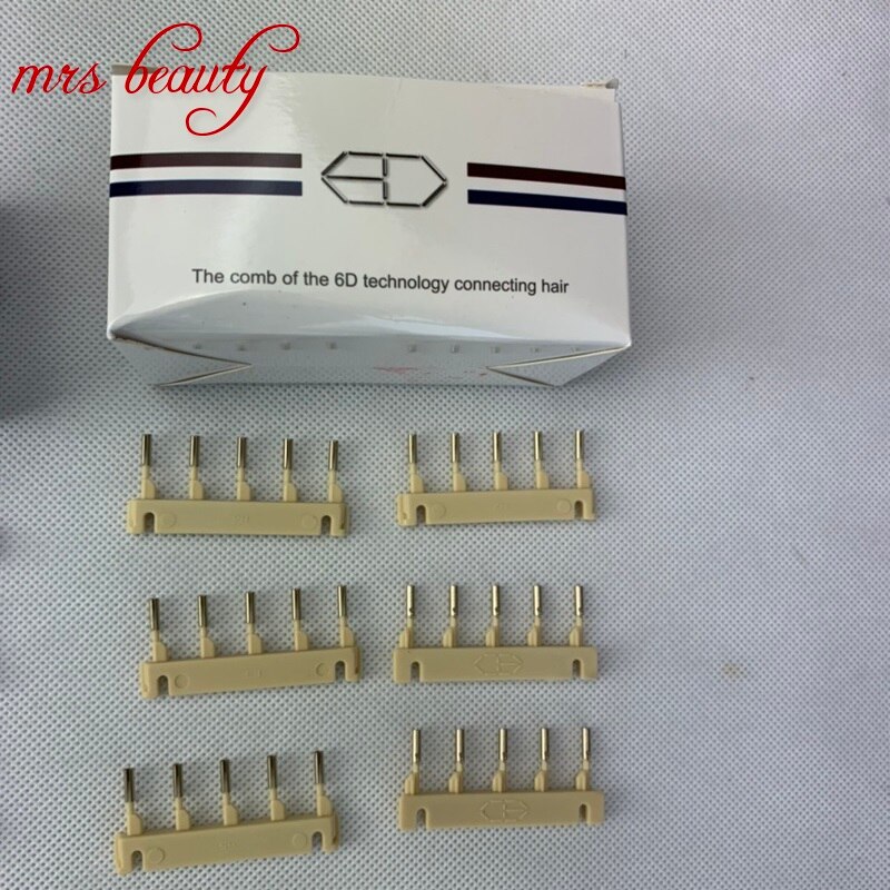 6D hair extension machine 6D-2 hair comb Blonde color make sure hair can be re-apply necessary 6D hair tools