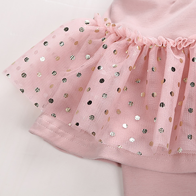 Mallas largas con falda para niña, pantalones pitillo con estampado de lunares, de princesa, para primavera y otoño