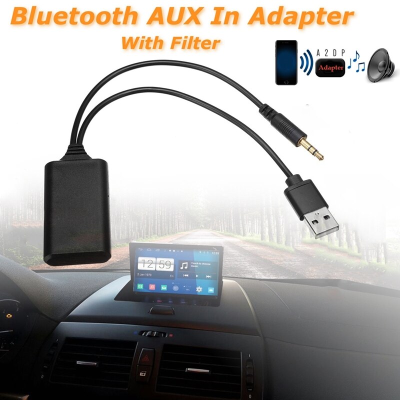 AU05-módulo inalámbrico Bluetooth para coche, adaptador de música, receptor auxiliar Aux o Usb, enchufe de 3,5 Mm para Bmw E90, E91, E92, E93