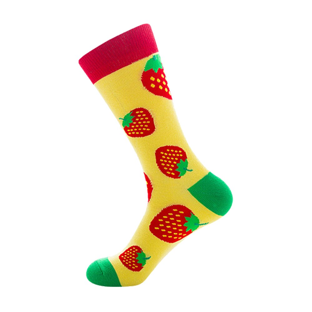 Men Socks Funny Cute Cartoon Graphics Fruits Orange Color Cherry Banana Strawberry Japanese Harajuku skateboard Sock: 5