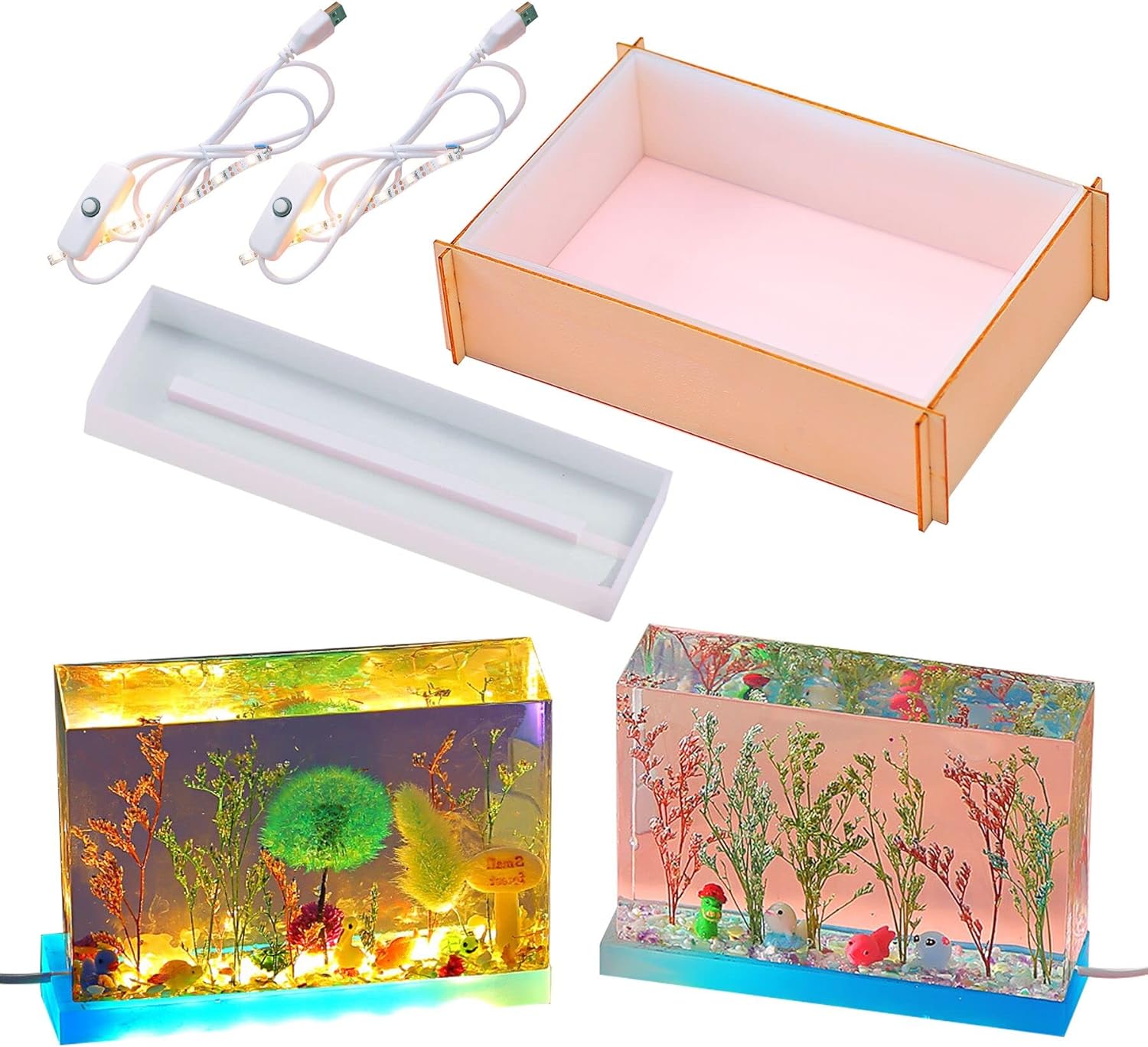 Molde de resina Epoxy de cristal DIY, adorno de cubo de flores secas, soporte de lámpara cuadrado, abrasivo de silicona cuboide