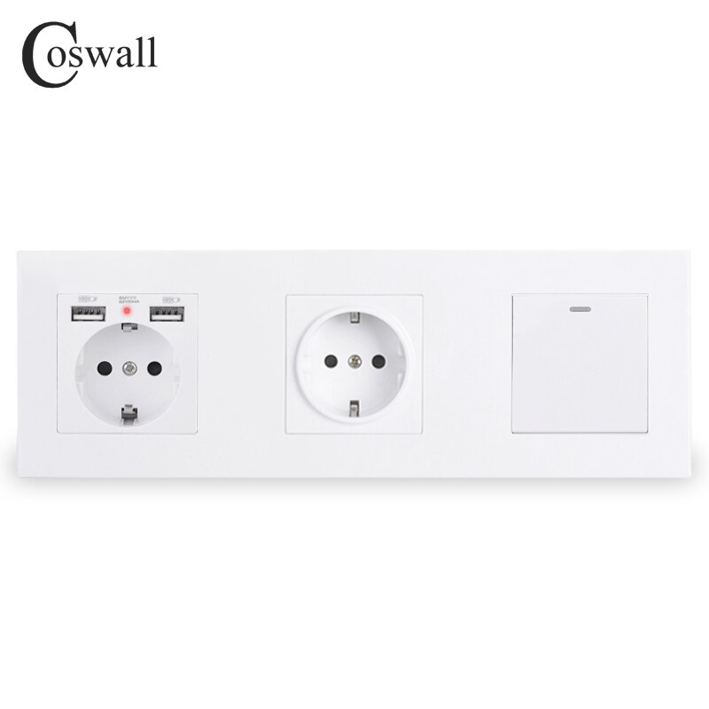 Coswall Dubbele Muur Eu Socket Met 2 Usb Charge Po... – Vicedeal
