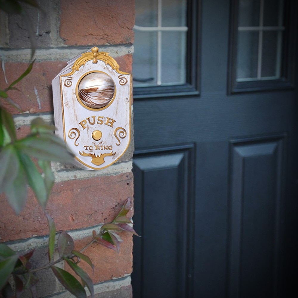 En eyed doorbell halloween dekorasjon med brennende øyne skremme stemme hjemsøkt hus dør dekorasjon elektrisk leketøy skrekk rekvisitter 1pc