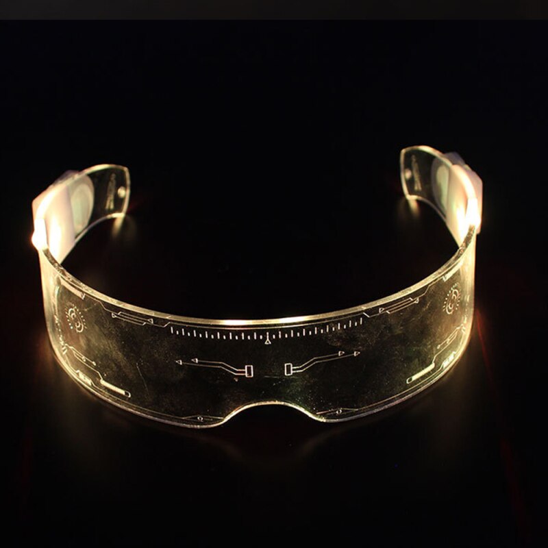 Magic Led Luminous Glasses Party Futuristic Electronic Visor Glasses Light Up Glasses Prop DIY Halloween Festival Performance
