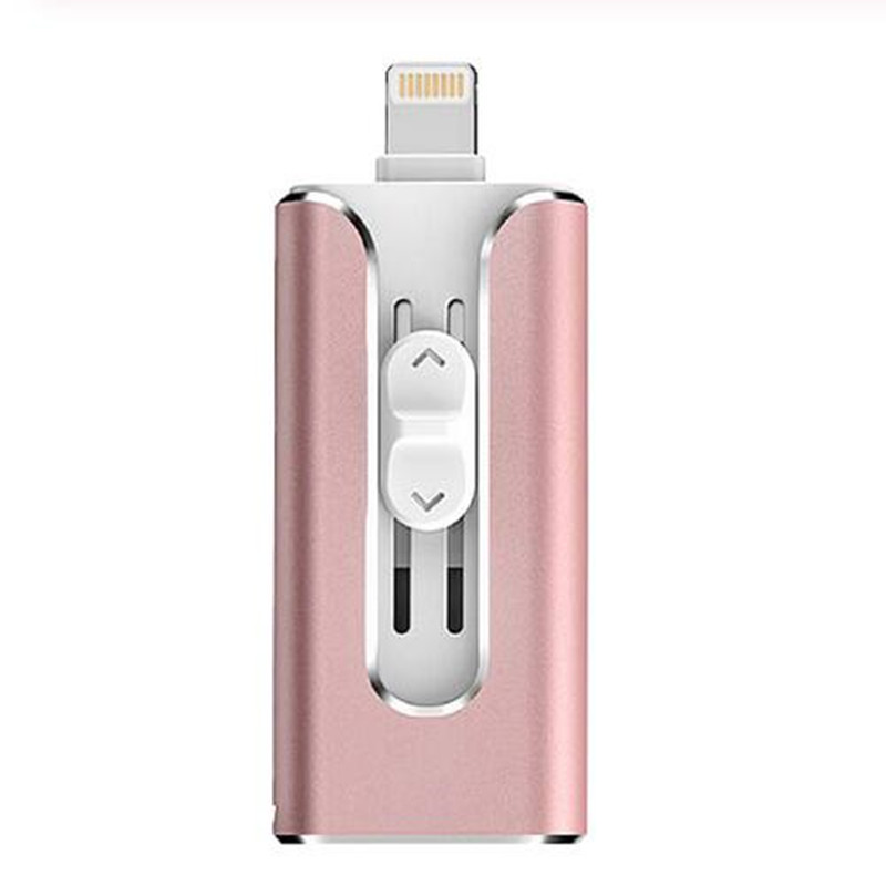 256gb USB Flash Drive Micro USB OTG Pendrive 64GB Voor iPhone iPad iPod Xiaomi Redmi Huawei Telefoon Geheugen stick Card USB Flash 3.0: 128GB / Rose Gold