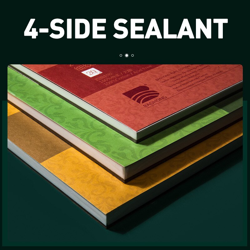 Watercolor Pad Paper, 100% Cotton 20 Sheets, 140lb/300gsm, 32K 16K 12K Glue Bound, Acid-Free, Art Sketchbook Wet &amp; Dry