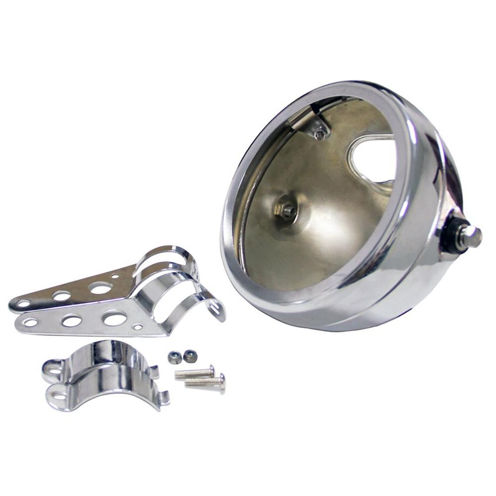5 3/4 "Zwarte Ronde Motorcycle 5.75 Inch LED Koplamp Montage Behuizing Emmer Voor Harley Davidson FXWG Chopper Koplamp Behuizing: Chrome