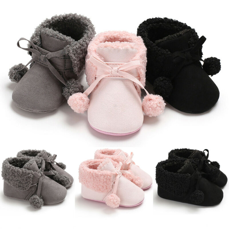 Baby Girl Boy Snow Boots Winter Booties Infant Toddler Newborn Crib Shoes 0-18M