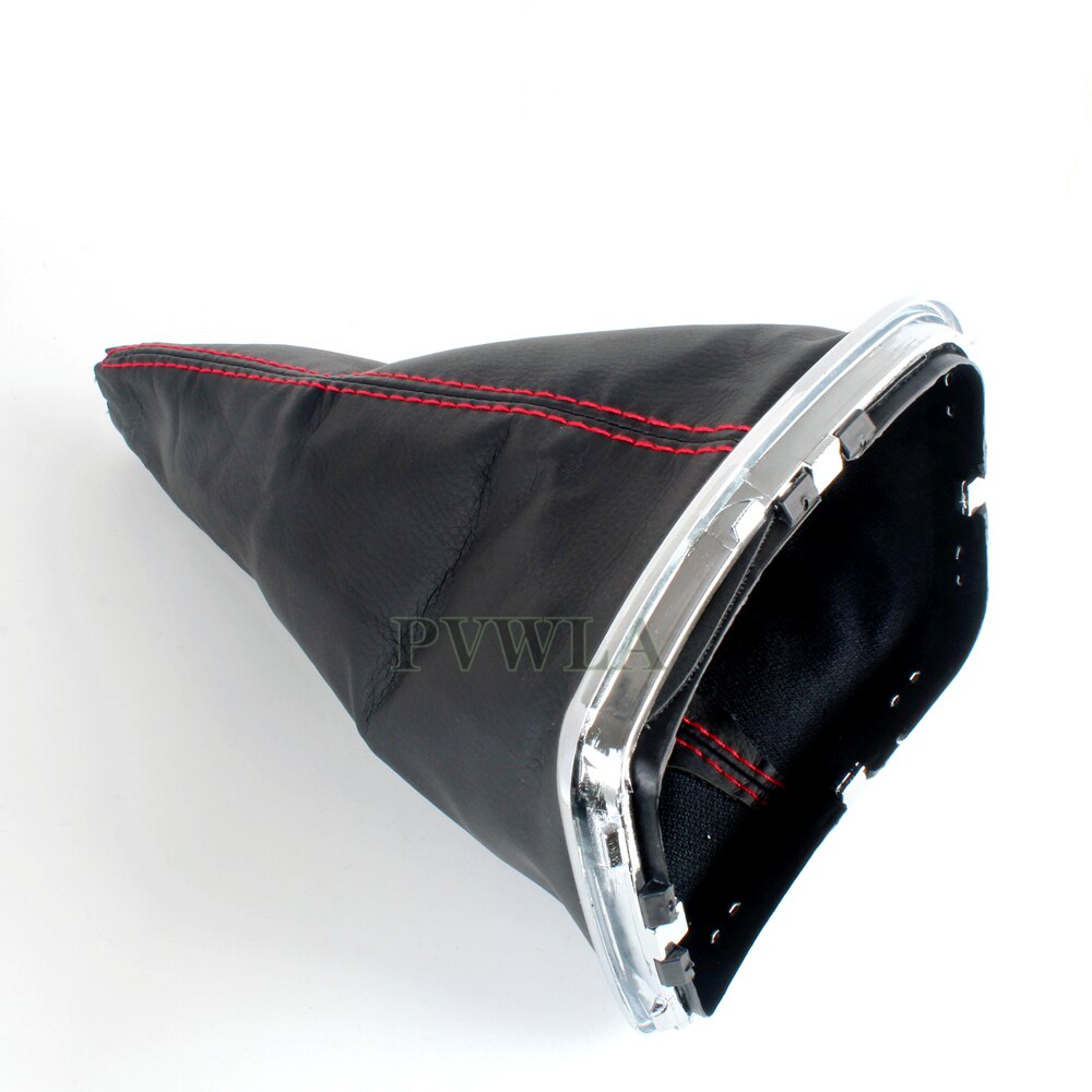 Chromed Gear Shift Knob Shifter Boot With Red Line For VW Golf Bora Jetta GTi R32 MK4 1999 2000 2001 2002 2003 2004 2005