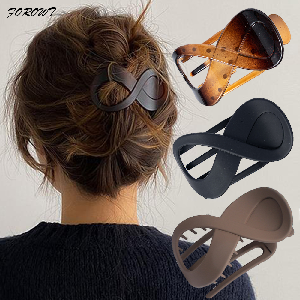 Pince à cheveux en plastique sans couture, griffe en bec de canard, grande pince à cheveux pour femmes et filles, épingles à cheveux simples, outils de coiffure, accessoires pour cheveux