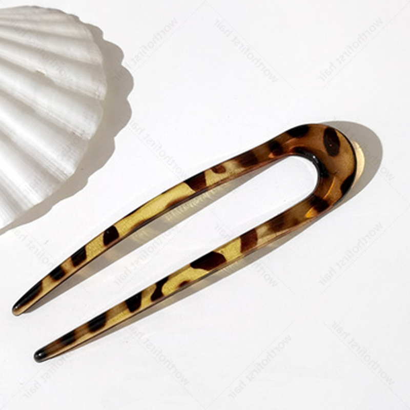 Women Hairpin Simple U Shape Plastic Hair Sticks Sweet Hair Holder Clips Headband Hair Accessories: Yellow