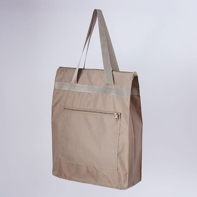 Shopping Bag Foldable Recycle Bag Portable Carrier Bag Eco Friendly Large Capacity Supermarket Shopper Waterproof Oxford Handbag: Khaki