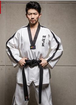 Neue Echte hoch-Ende Poomsae Kleidung Erwachsene Männer Und Frauen Taekwondo Uniformen Lange Ärmeln Männlichen Weibliche Kleidung: XXXL