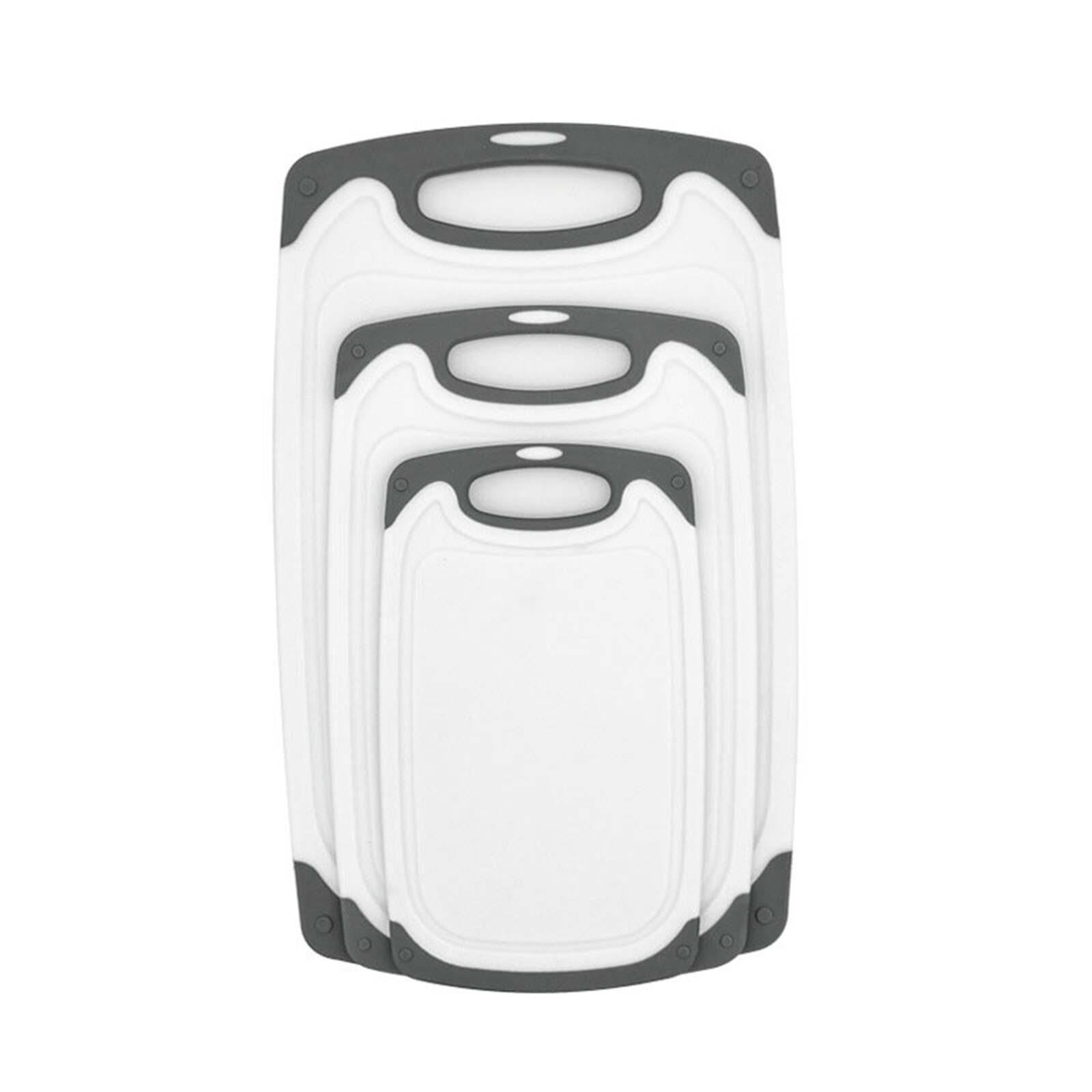 1/3PCS Kitchen Cutting Board Set Juice Grooves with Easy-Grip Handles BPA-Free Non-Porous Dishwasher Safe HG99: Three-piece Suit