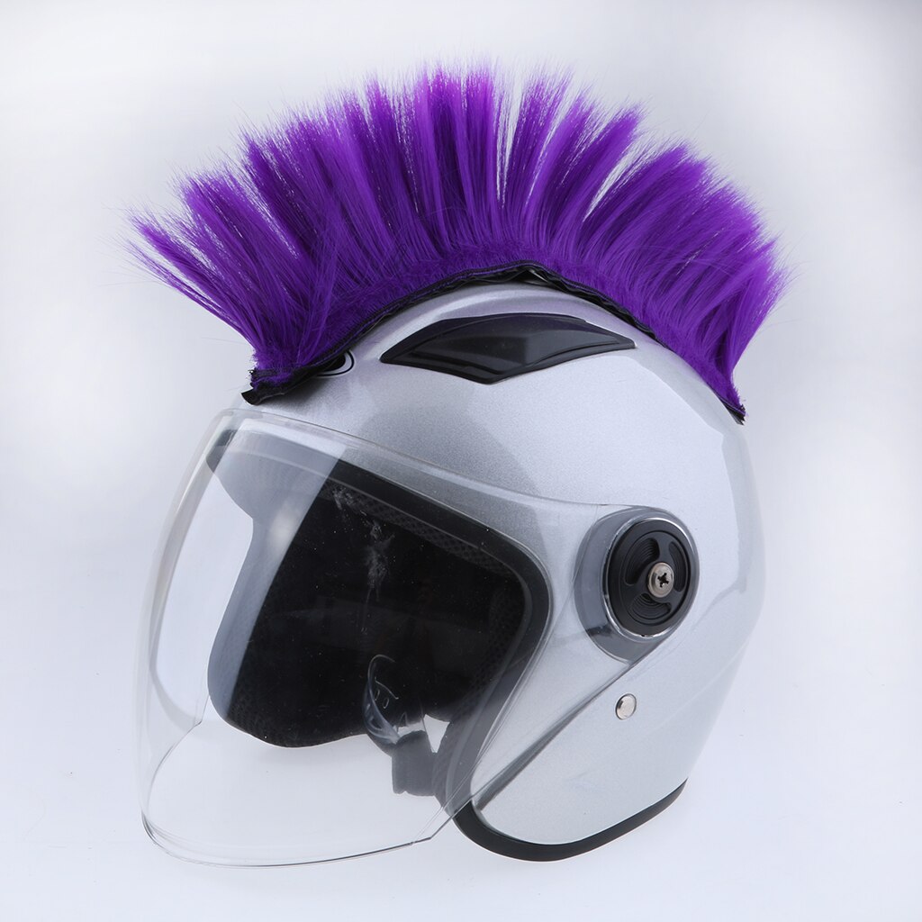 Motorrad Skinhead Perücke Punk Helm Mohawk Perücke Kostümich Haarteil Skinhead Perücke für Cosplay: Violett