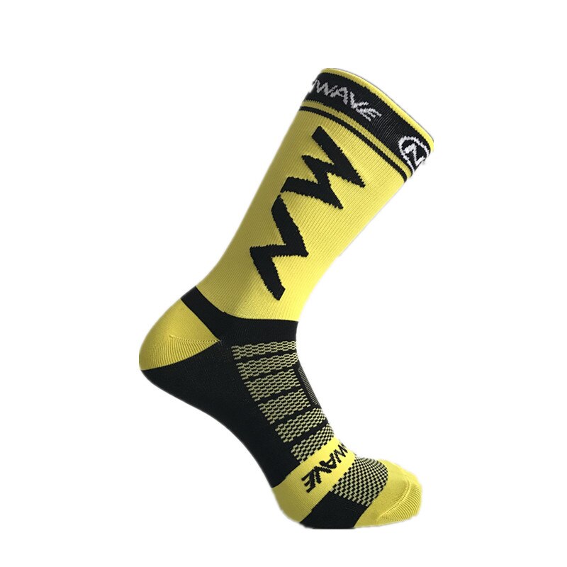 Sport Outdoor Fietsen Sokken Mannen Running Sokken Ademend Comfortabele Fietsen Compressie Sokken: Geel