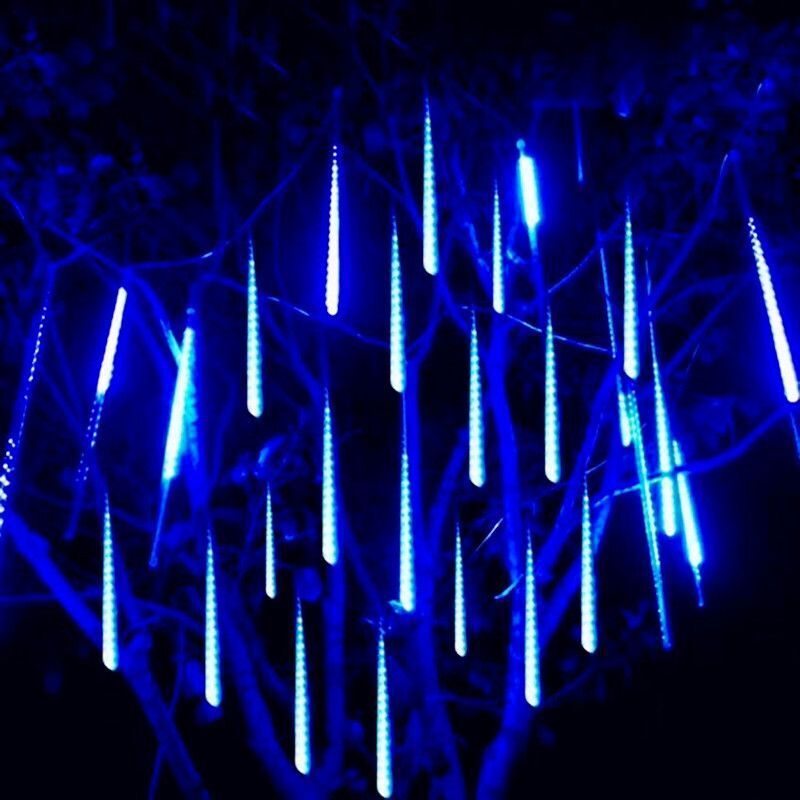 LED Meteor Shower Rain Lights Waterproof Falling Raindrop Fairy String Light for Christmas Party Patio Decor 30CM 50CM
