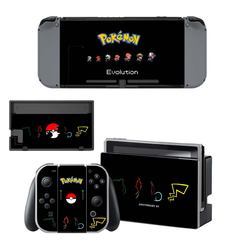 Nintend Switch Console + Vreugde-Con Controller Vinyl Skin Sticker Set voor Pokemom Beschermende Skins voor NS Schakelaar