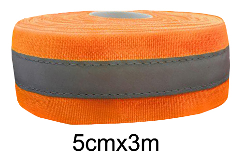 50mm width Fluorescent yellow/Fluorescent Orange Reflective Fabric Sew On safe clothing: orange 3m