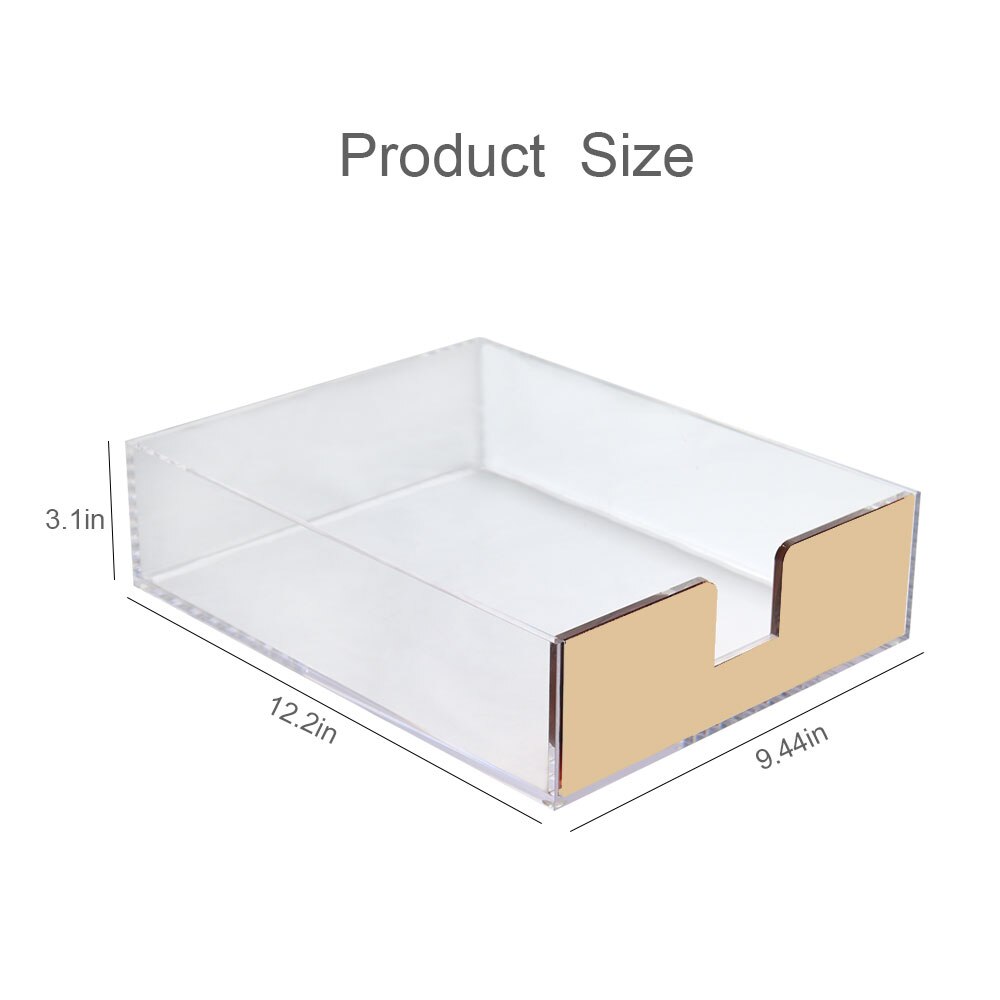 Paper Dispenser File Folder Flat Document Storage Box A4 Acrylic Letter Tray Desk Accessories Holder