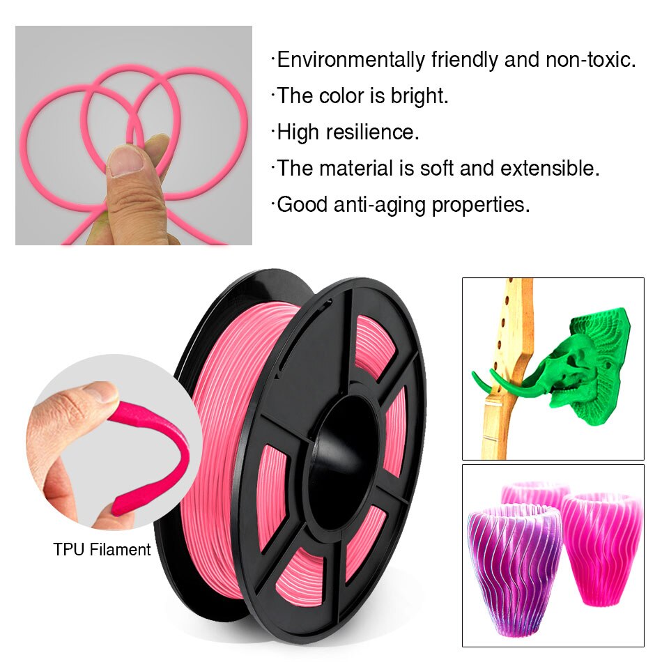 SUNLU TPU Flexible Filament 0.5KG 1.75MM TPU Filament 3D Printer Flexible 3d Printing Material