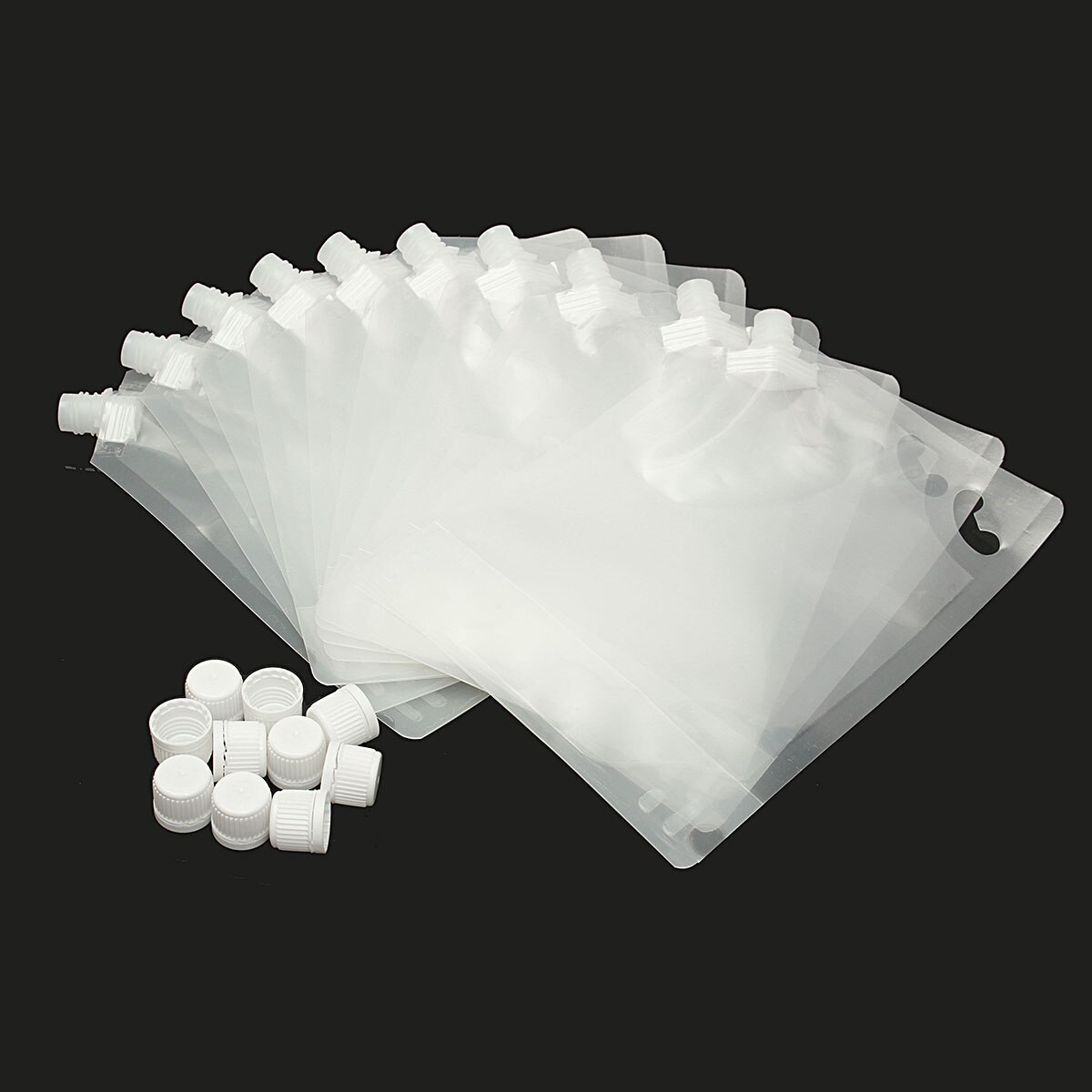 10 pièces 1000ml Transparent en plastique bec poche réutilisable en plastique Durable bouteille poche pour liquide boisson poche scellé emballage sac