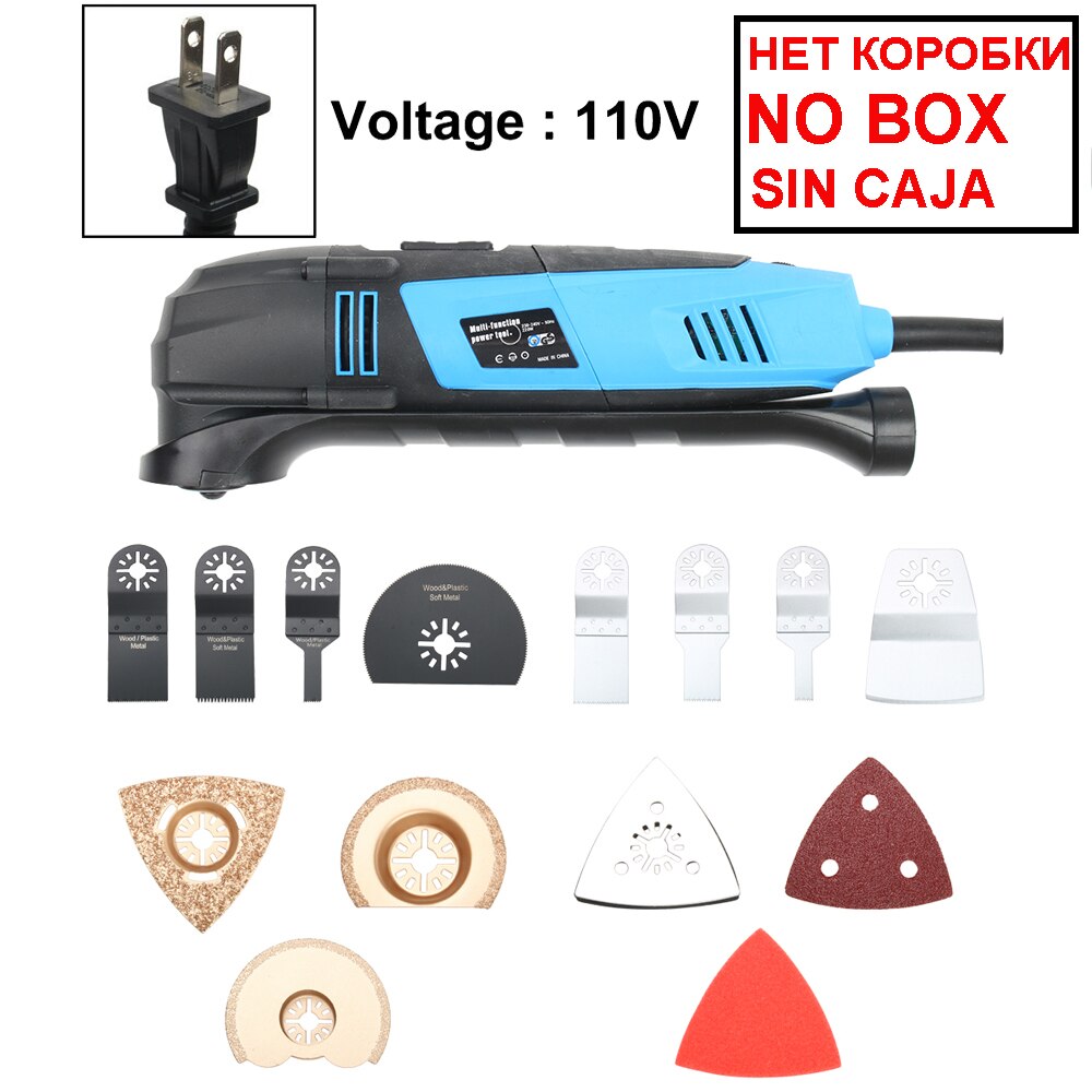 37pcs Renovator Tool Oscillating Trimmer Home Renovation Tool Trimmer woodworking Tools Multi-Function Electric Saw: 110v without box