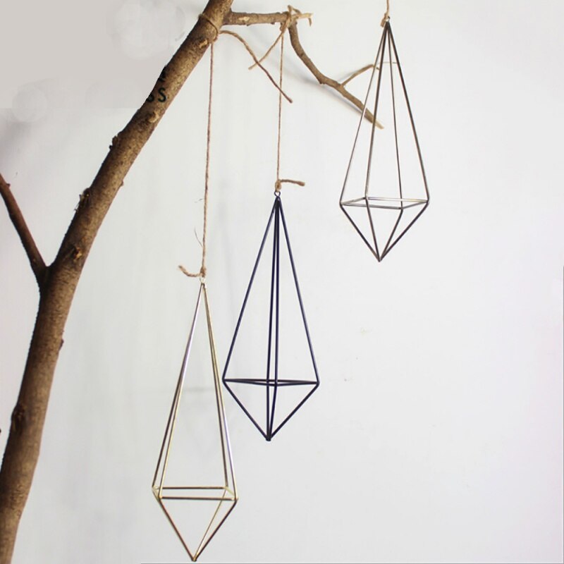 Wiszącą oplątwa (Tillandsia) rośliny powietrzne wolnostojące ściany Tillandsia rośliny 1 stojak rustykalne kute żelazo geometryczny pojemnik na rośliny najnowszy