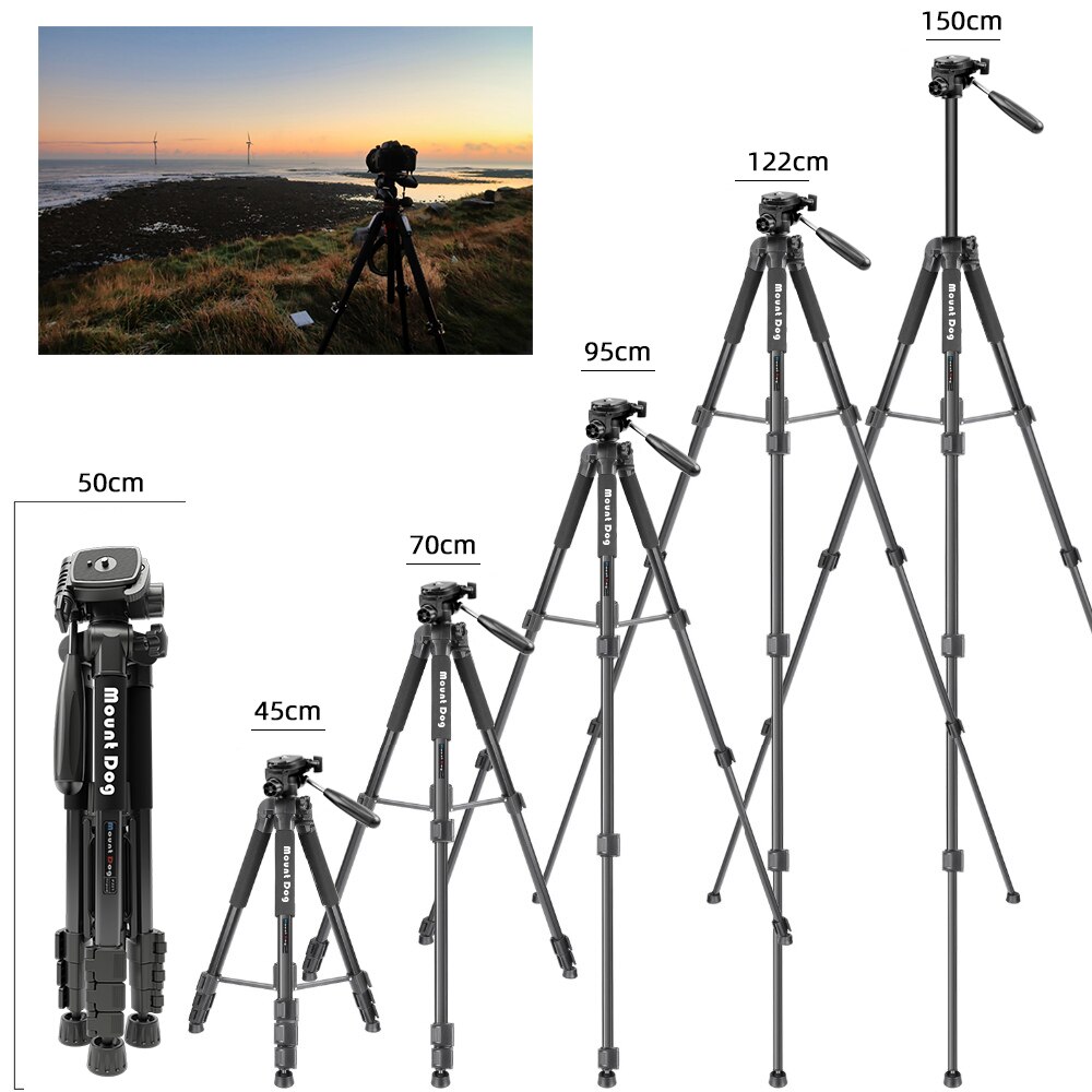 Mountdog lightweight Portable Travel Camera Tripod Monopod aluminum Ball Head compact for digital SLR DSLR camera
