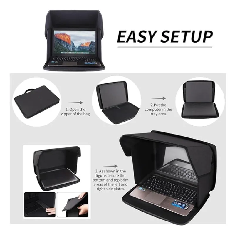Portable Outdoor Laptop Sun Shade Universal Foldable Laptop Case Bag Hood Shading Tent Laptop Tablet Waterproof Dustproof Shield