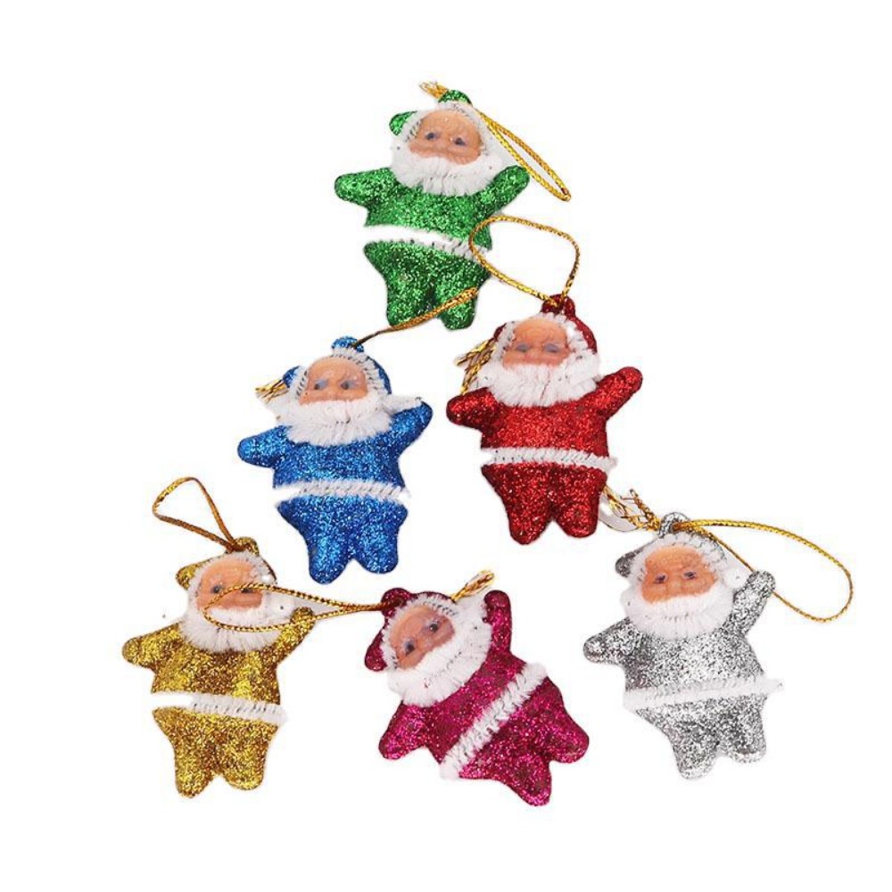 Adornos colgantes de Papá Noel de 5-7cm, 6/12 Uds., para árbol de Navidad, Año , carnaval, , escuela, Hotel, decoración de guardería