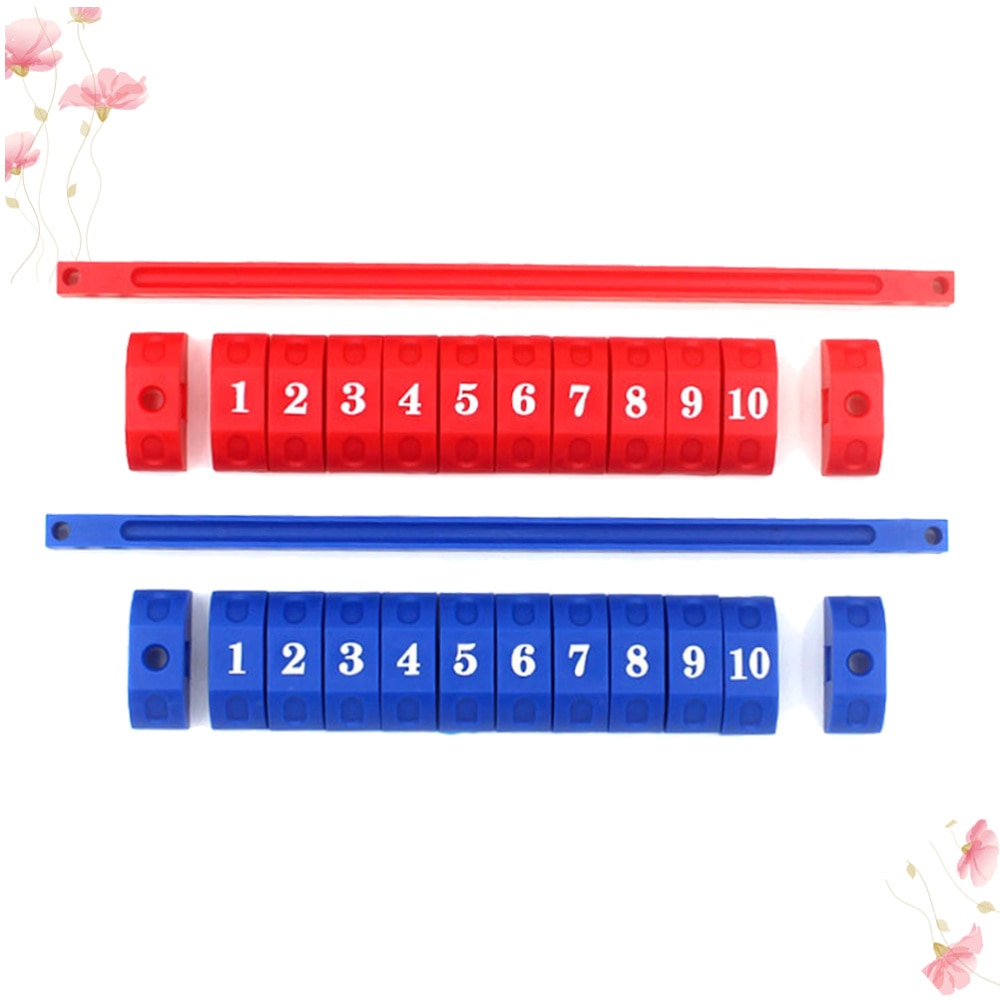 2 Stuks Duurzaam Blauw Rood Plastic Scoren Units Tellers Markers Voor Tafelvoetbal Soccer Tafelvoetbal Score Keeper (1 Rood en 1 Blauw)