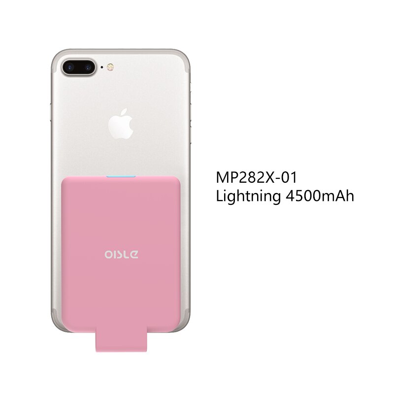 Wireless Power Bank Slim External Backup Battery Charger For iPhone 8/ Samsung S6/One plus 5/HTC Built in Qi receiver Power Case: MP282X-01 PINK